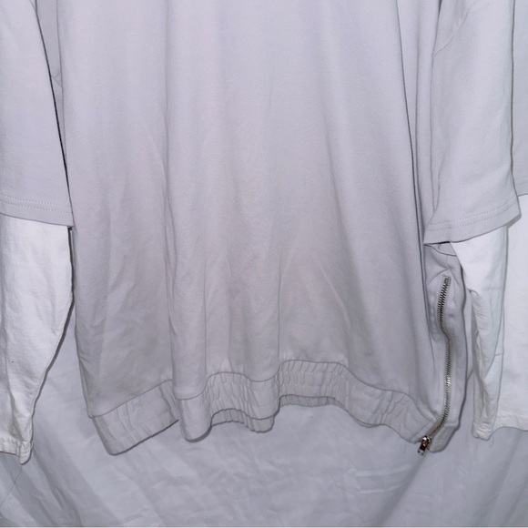 Zara Gray T-shirt Double Zipper Pullover Sweater size medium - Picture 5 of 6